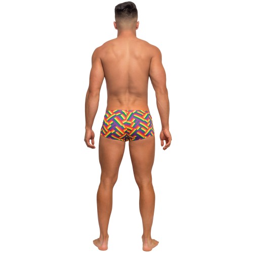 Mini Short Pride Fest con Pouch Contorneado en Arcoíris MD