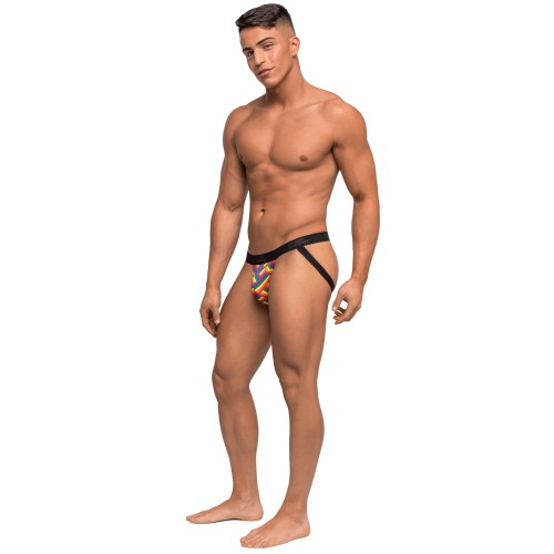 Pride Fest Rainbow Contoured Pouch Jock for Comfort