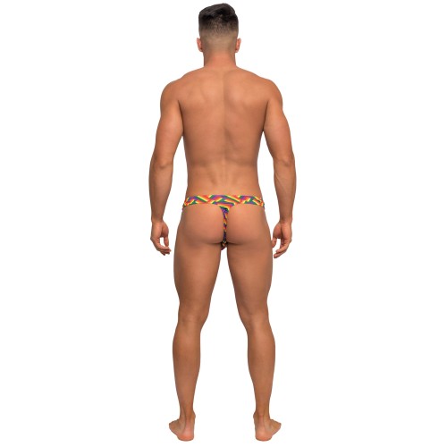 Pride Fest Contoured Pouch Bong Thong Rainbow S/M