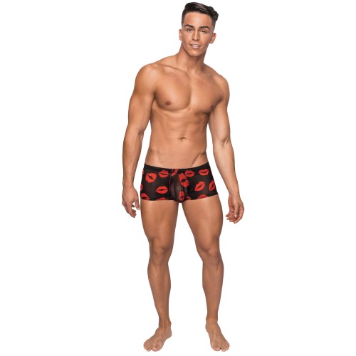 Mini Short de Malla Estirable Kiss Me Negro/Rojo LG