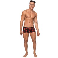 Short Mini Malla Stretch Kiss Me Negro Rojo