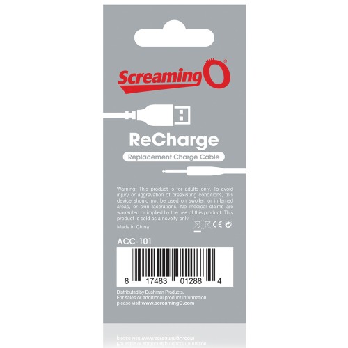 Screaming O Recharge Charging Cable - Essential Accessory