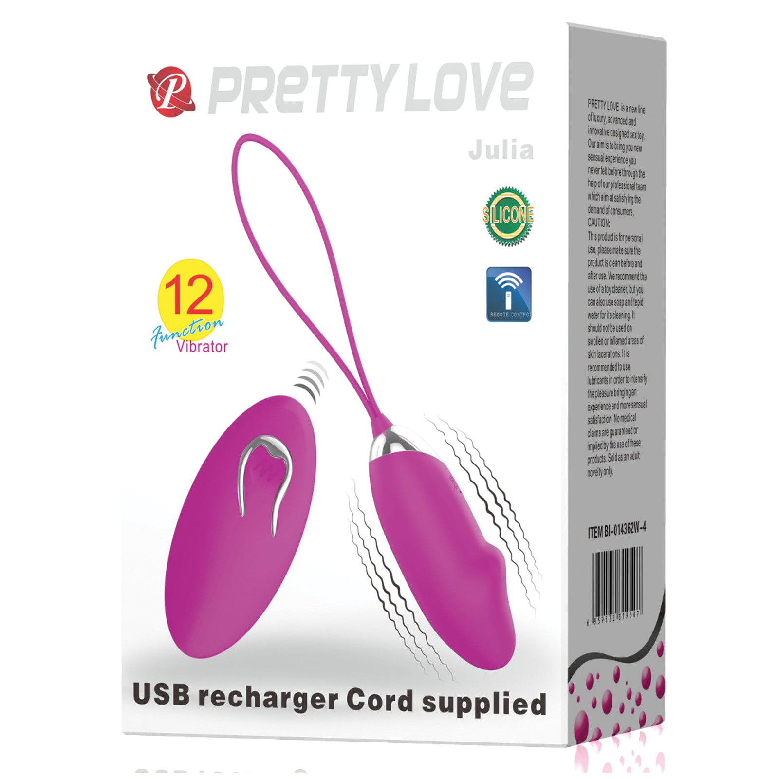 Pretty Love Julia Vibrating Egg Fuchsia