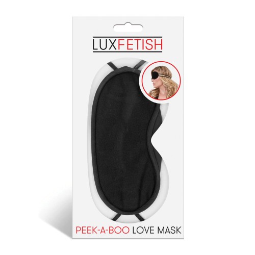 Lux Fetish Peek-A-Boo Love Mask Black