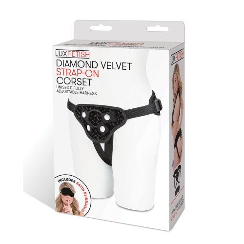 Corsé de Terciopelo Diamond Velvet Strap-On Lux Negro