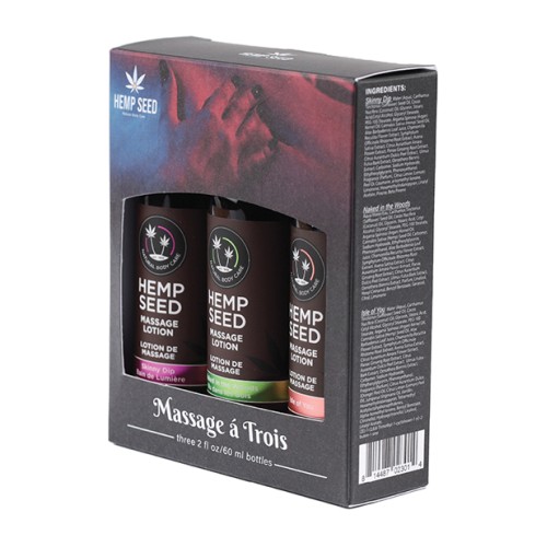 Earthly Body Massage Lotion Trio Gift Set for Sensual Moments