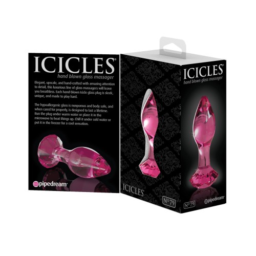 Plug Anal de Vidrio Icicles No. 79 - Diamante para Juego Elegante