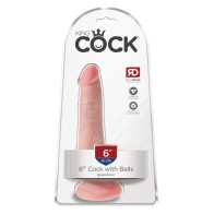 King Cock 6" Realistic Dildo with Balls