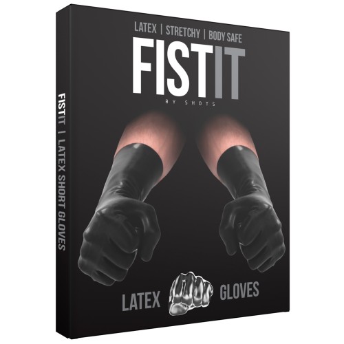 Shots Fist It Short Latex Gloves - Black