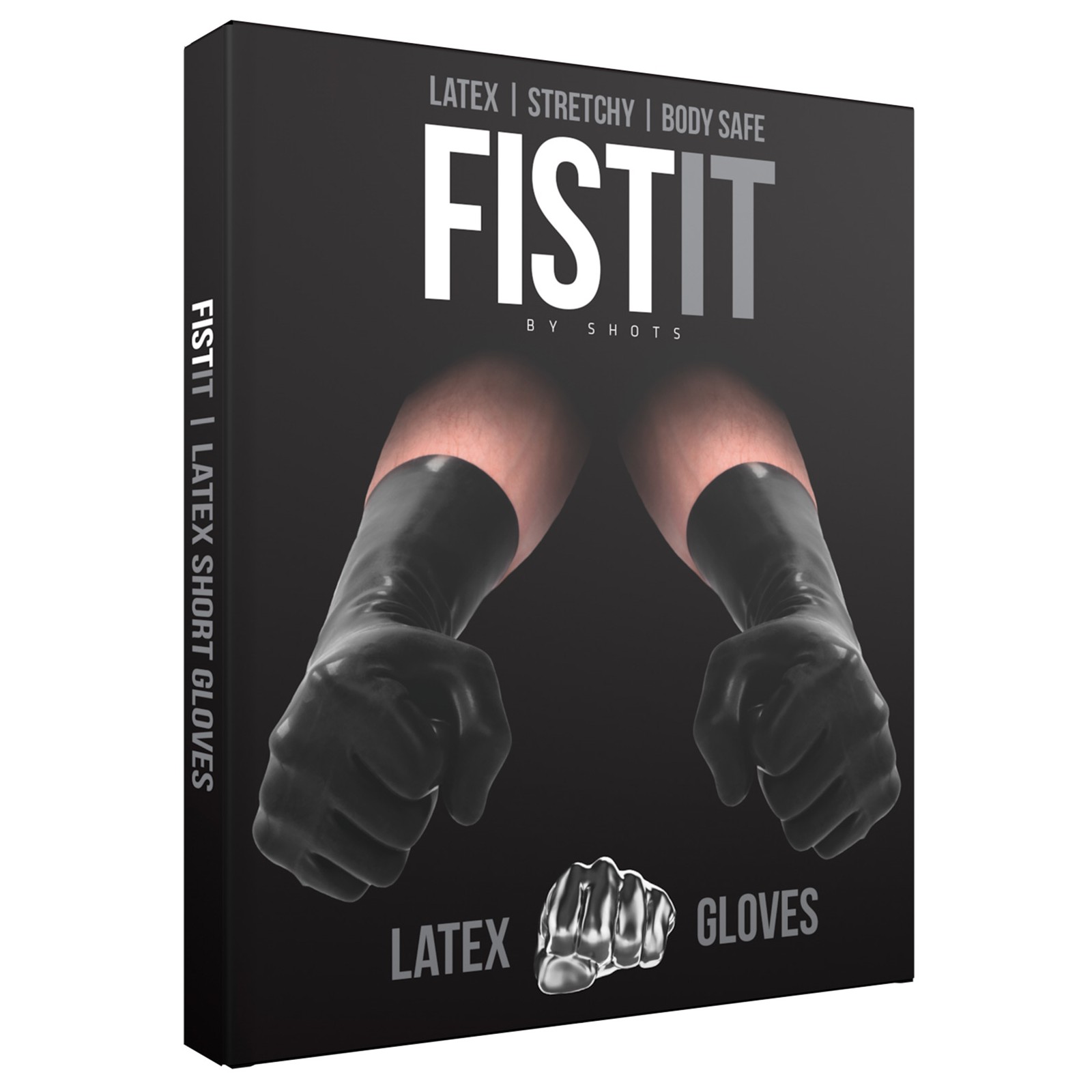 Shots Fist It Short Latex Gloves - Black