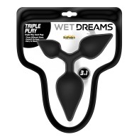 Wet Dreams Triple Play Anal Plug Black