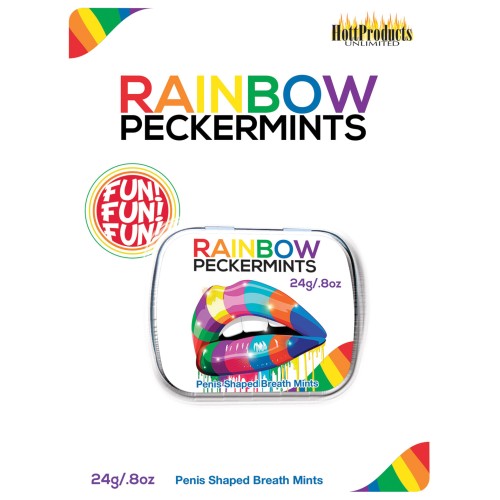 Rainbow Pecker Shape Candies in Tin-Carded