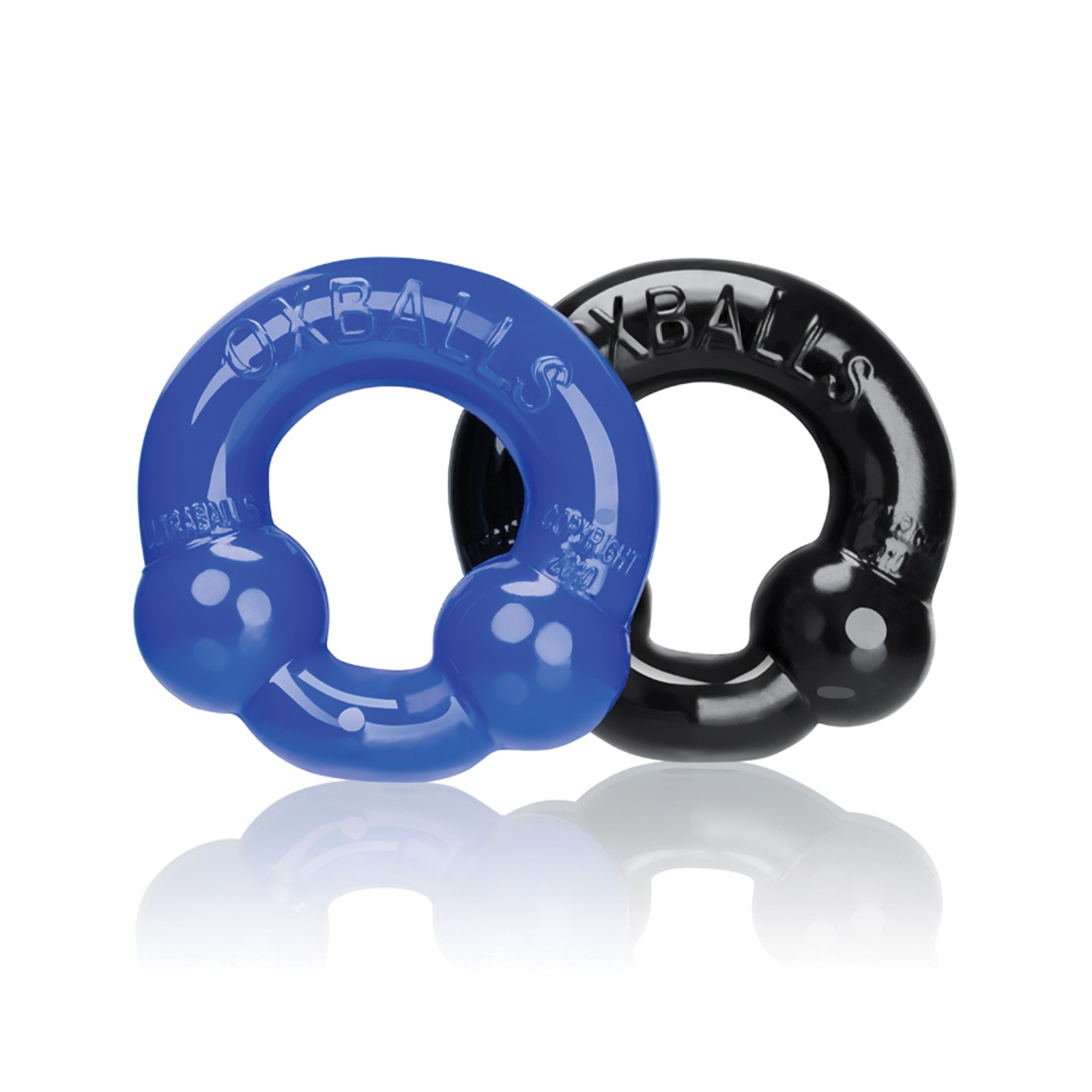 Anillos para el Pene Oxballs Ultraballs Paquete de 2 Negro y Azul Policía