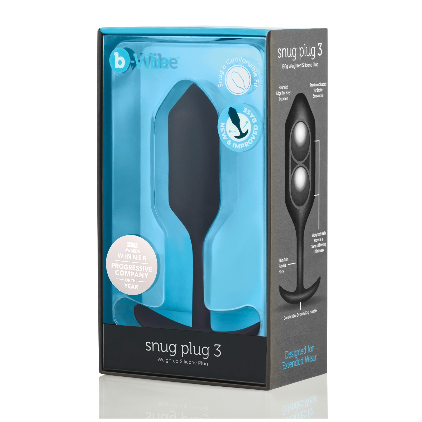 b-Vibe Snug Plug 3 con Peso para Placer Anal