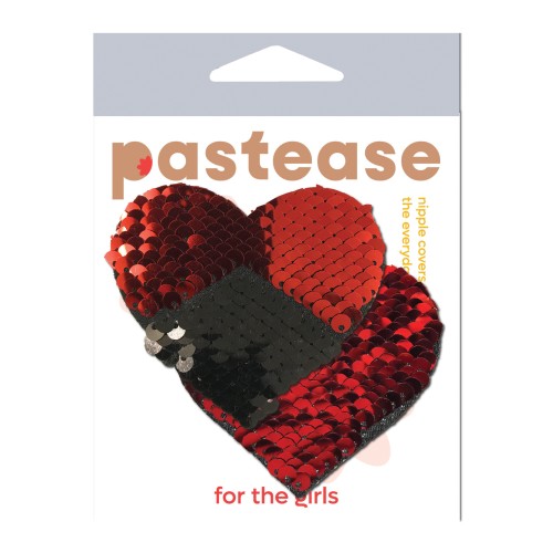 Pastease Color Changing Flip Sequins Hearts Red Black