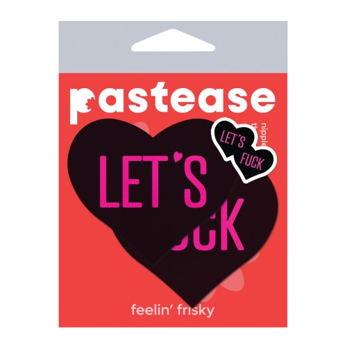 Pastease Premium Let's Fuck Hearts - Black O/S