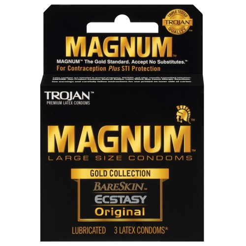 Colección Trojan Magnum Gold Paquete de 3 para Protección