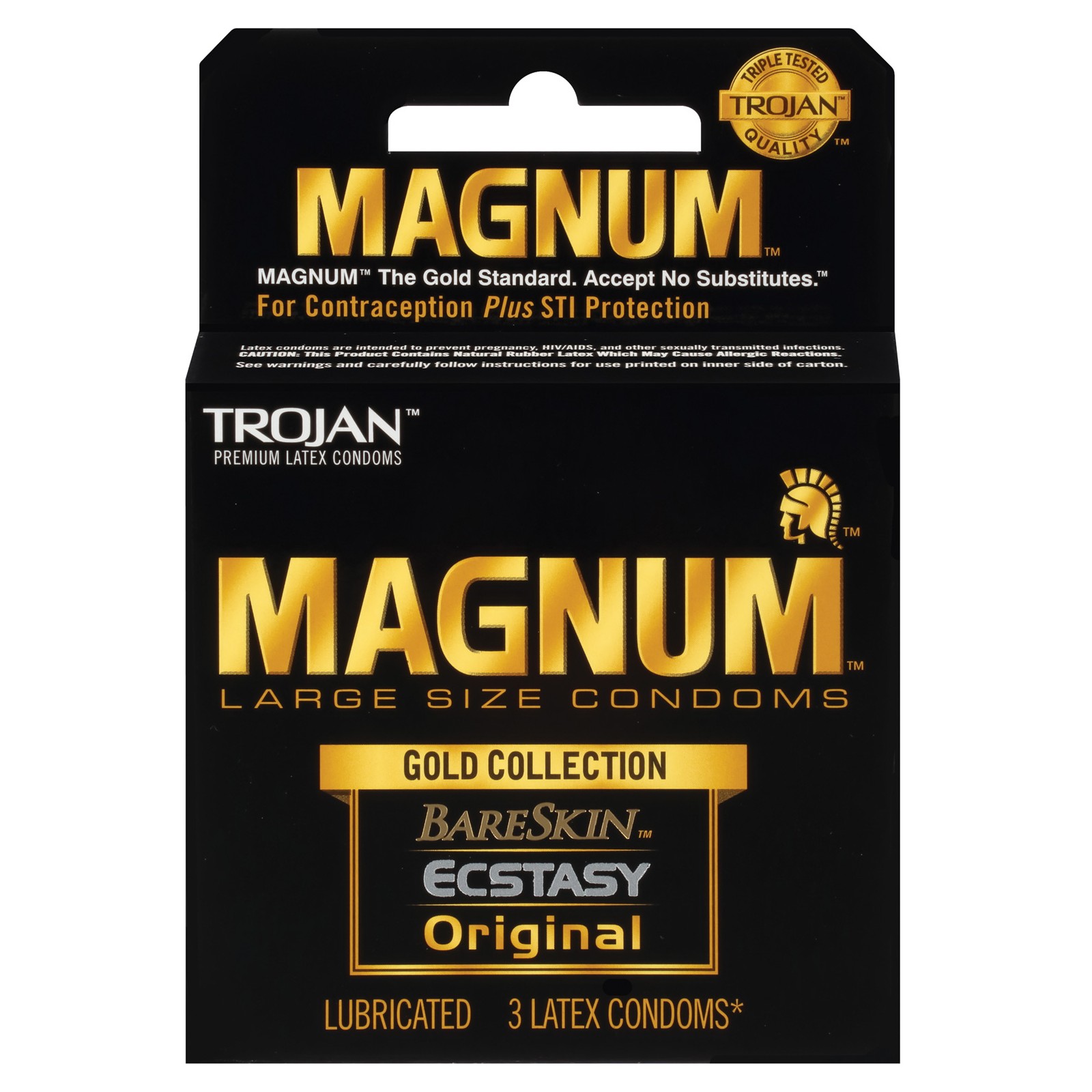 Colección Trojan Magnum Gold Paquete de 3 para Protección