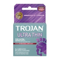 Trojan Ultra Thin Armor Espermicida Caja de 3