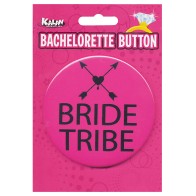 Bride Tribe Button Pink Black