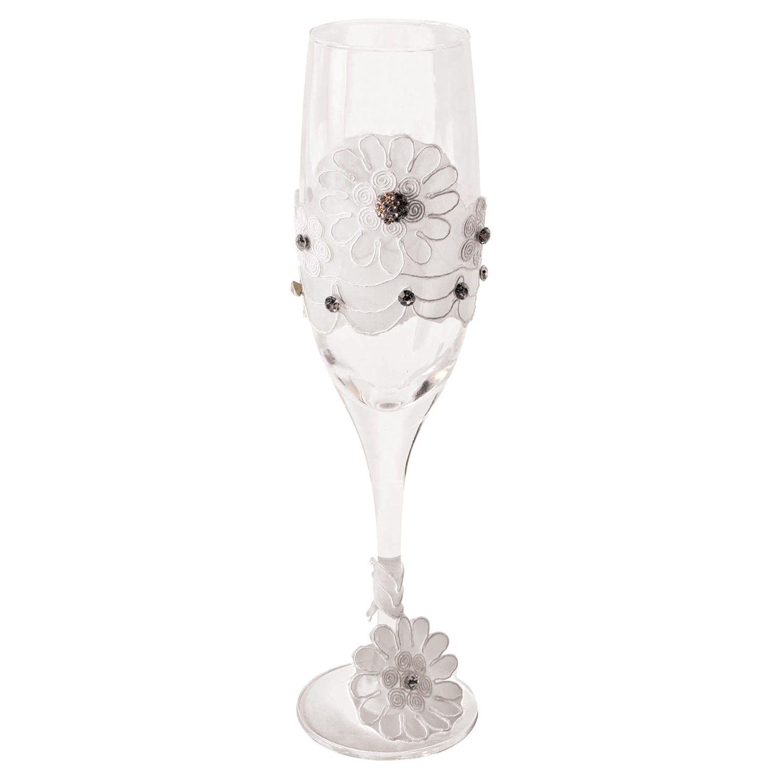 Bride to Be Champagne Glass with Lace Trim