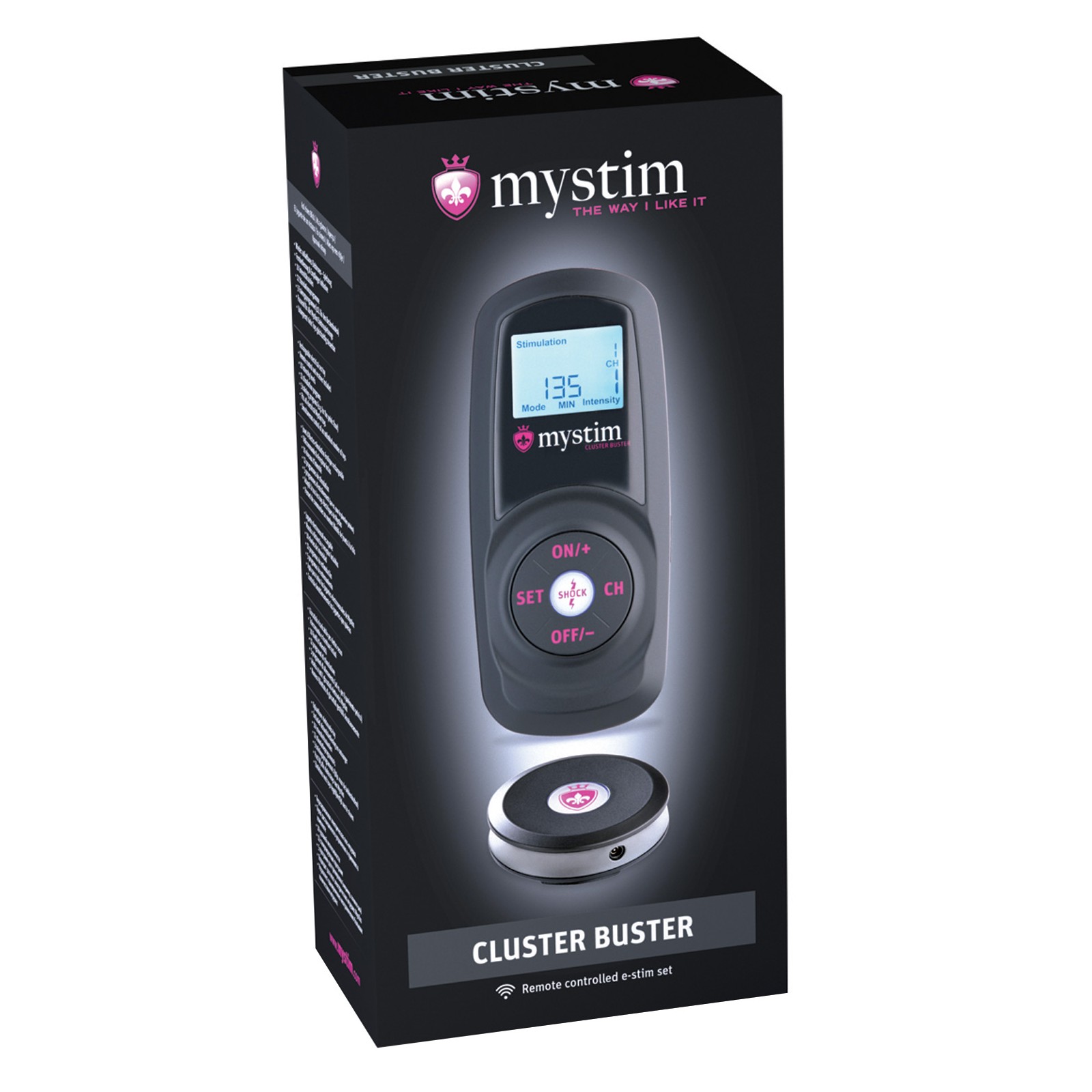 Kit de Inicio Wireless eStim Mystim Cluster Buster Negro