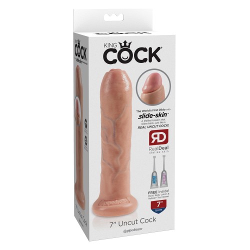 King Cock Uncut Dildo Flesh 7 Inches