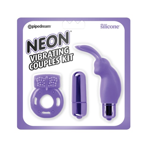 Neon Luv Touch Vibrating Couples Kit Purple