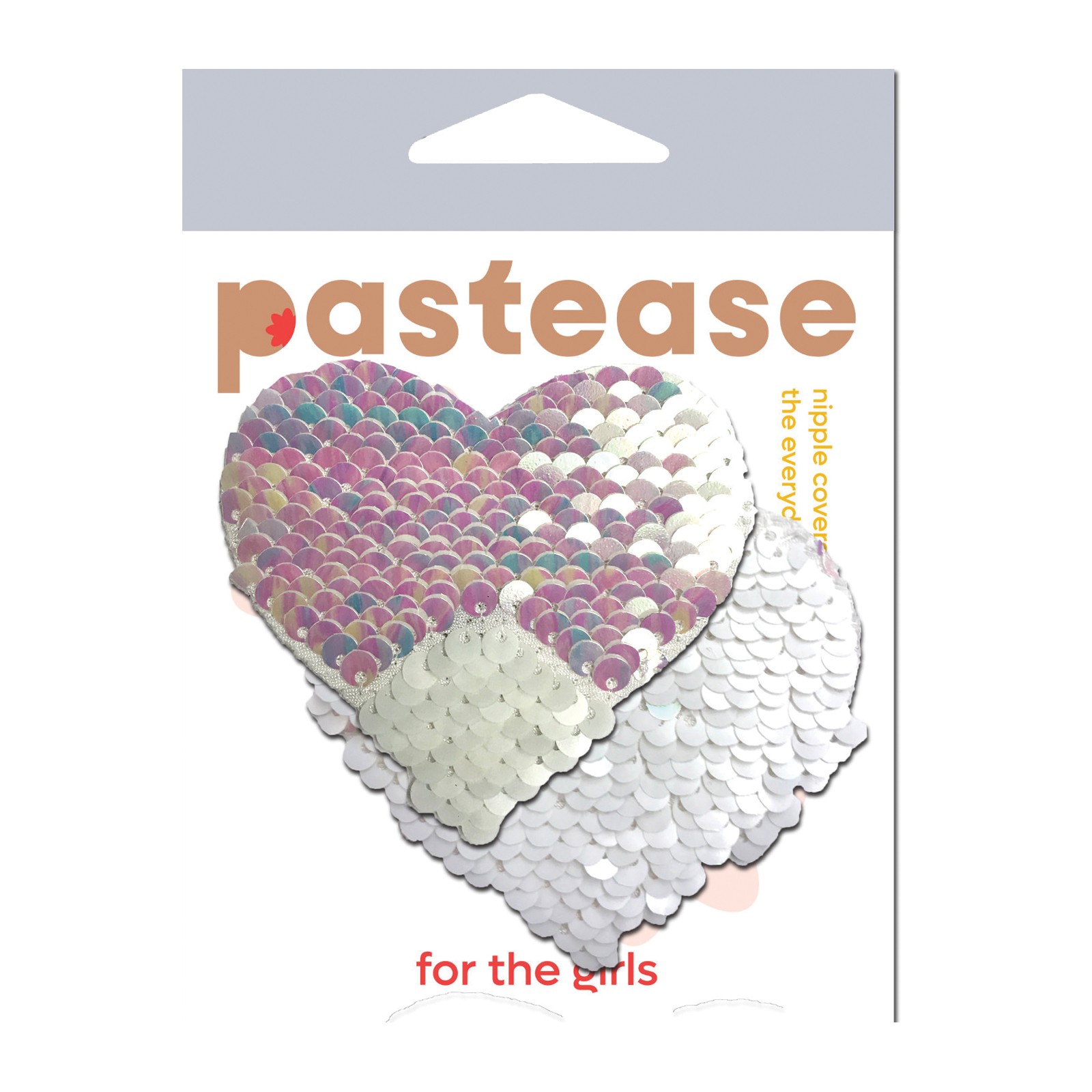 Pastease Premium Color Changing Flip Sequins Heart - Pearl White