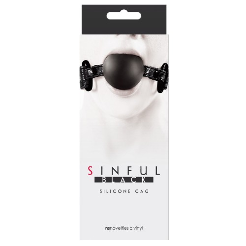 Gag de Silicona Suave Sinful - Negro