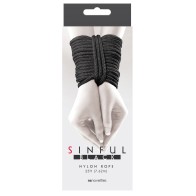 Cuerda de Nylon Sinful de 25 pies Negra