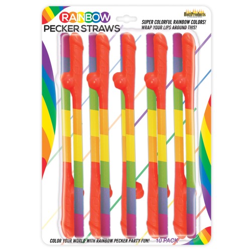 Rainbow Pecker Straws for Parties