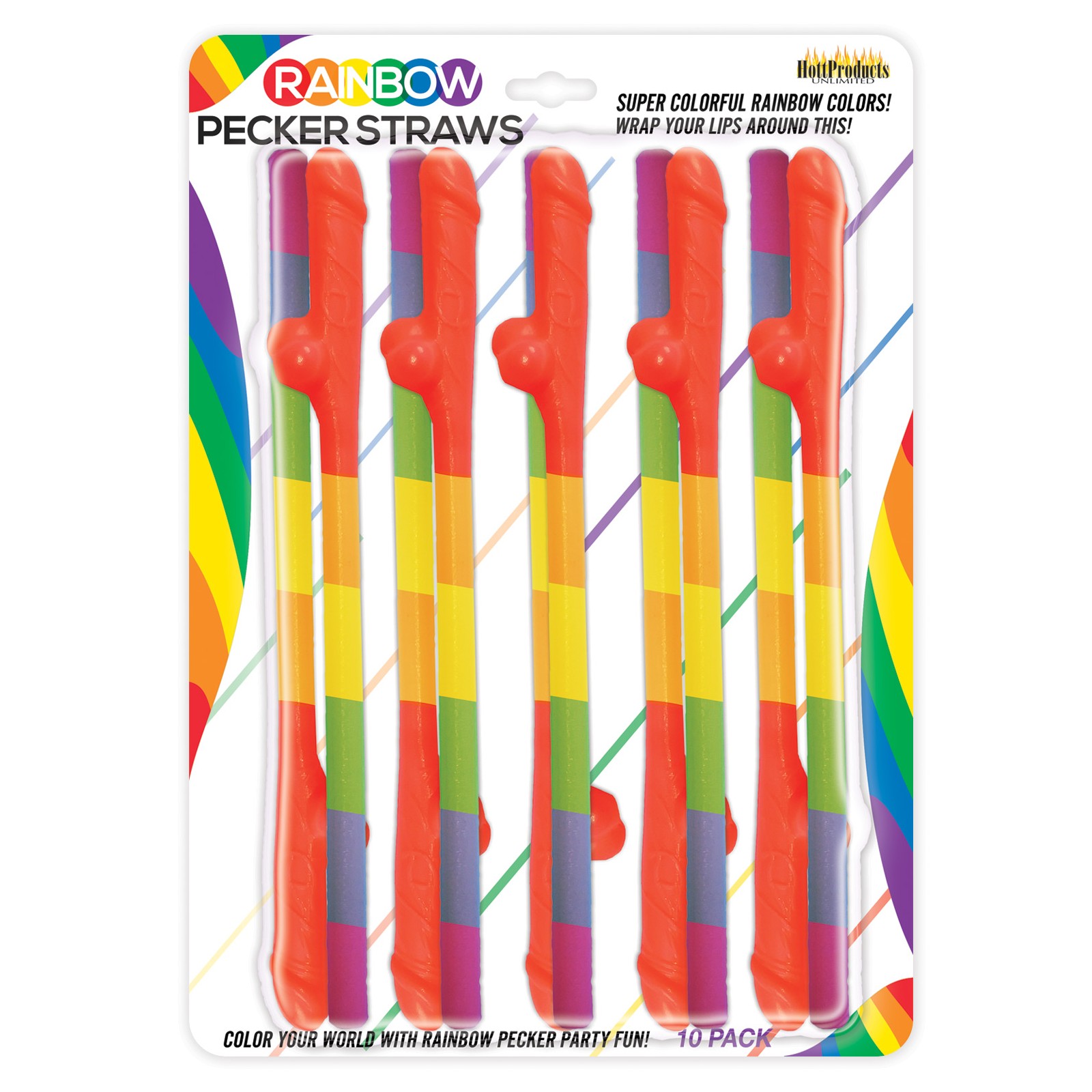 Rainbow Pecker Straws for Parties