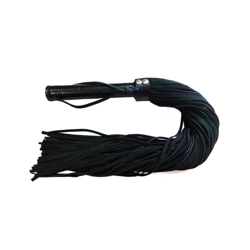 Flogger de Suede con Mango de Cuero Negro