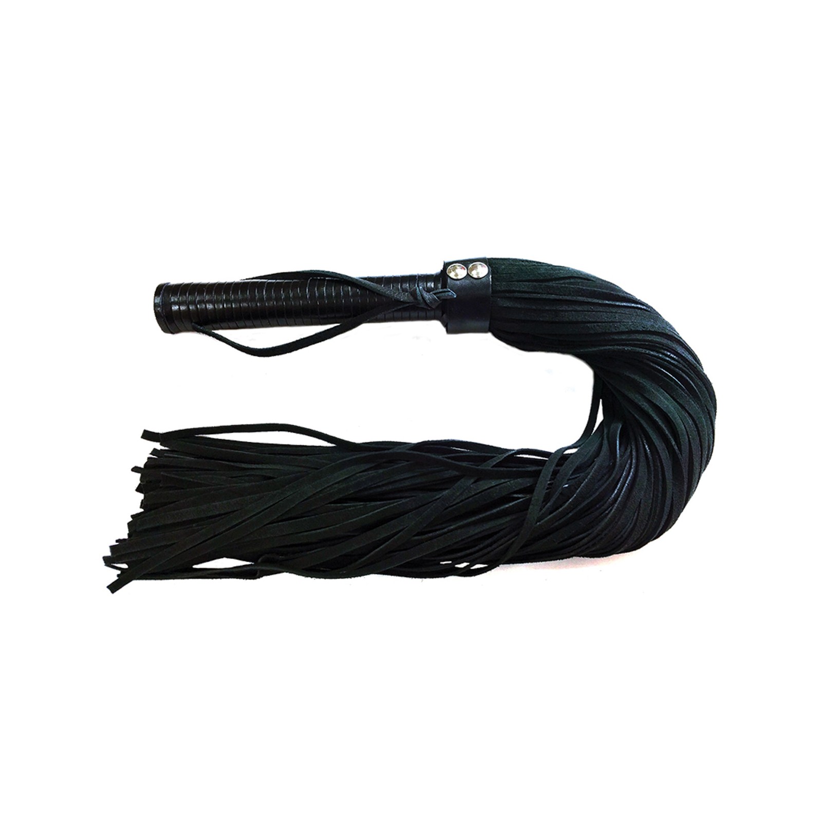 Flogger de Suede con Mango de Cuero Negro