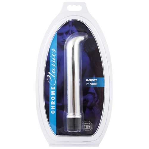 Vibrador Chrome Classics de 7" para Punto G - Plateado