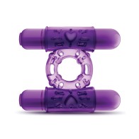 Blush Play Double Play Vibrating Cockring Purple