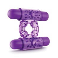 Blush Play Double Play Vibrating Cockring Purple