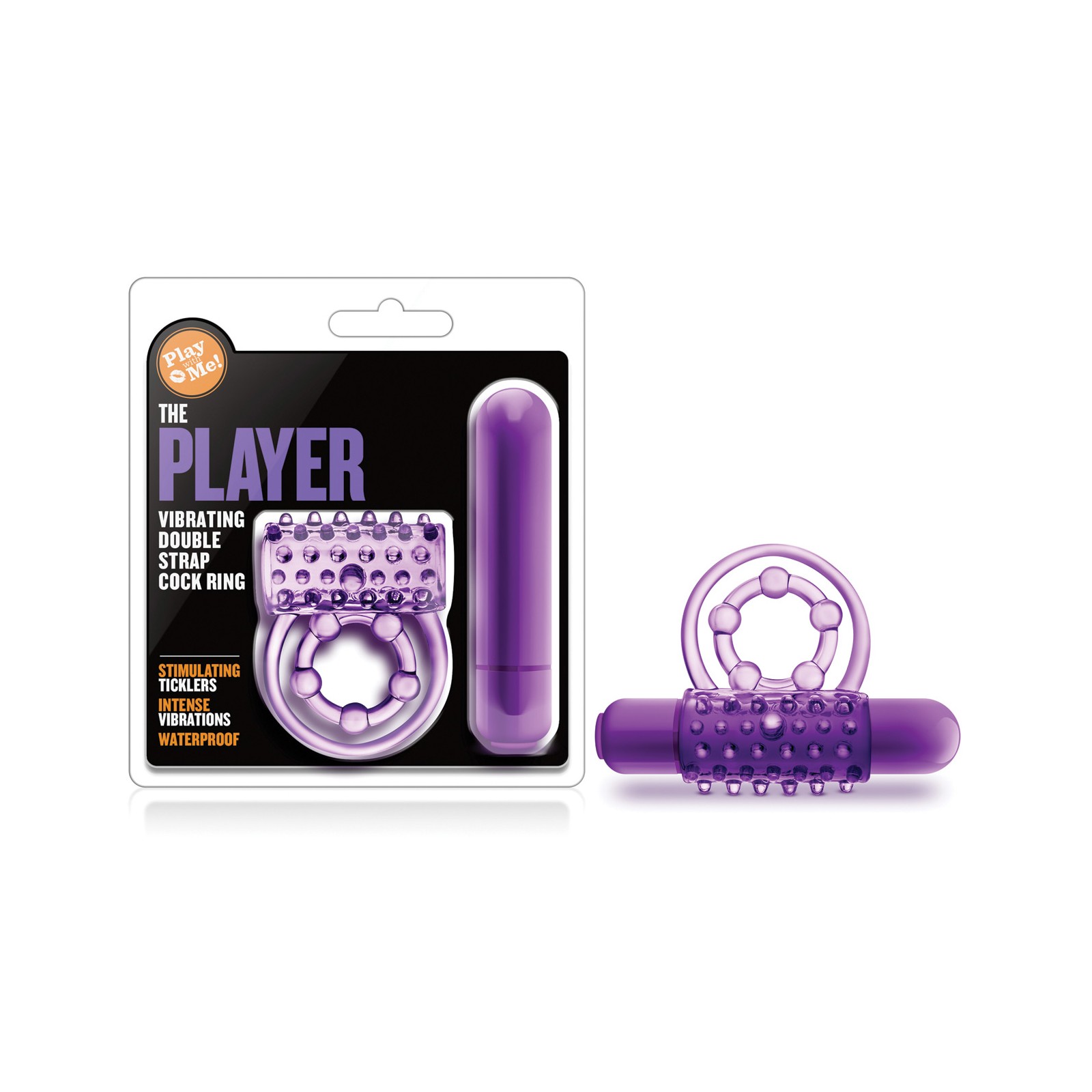 Blush Play With Me Vibrating Double Strap Cockring Purple