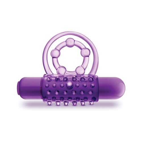 Blush Play With Me Vibrating Double Strap Cockring Purple