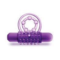 Blush Play With Me Vibrating Double Strap Cockring Purple