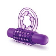 Blush Play With Me Vibrating Double Strap Cockring Purple