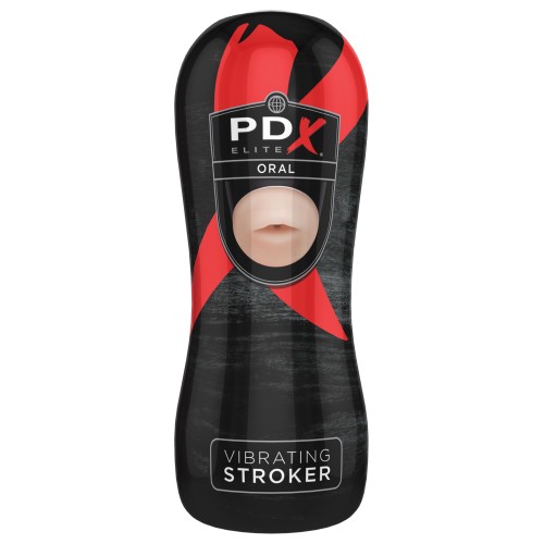 PDX Elite Vibrating Oral Stroker - Realistic Texture