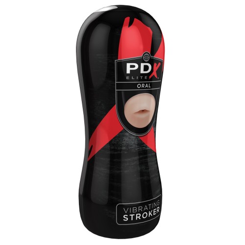 PDX Elite Vibrating Oral Stroker - Realistic Texture