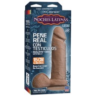 Noches Latinas Ultraskyn Pene Realista de 6" con Testículos - Caramelo