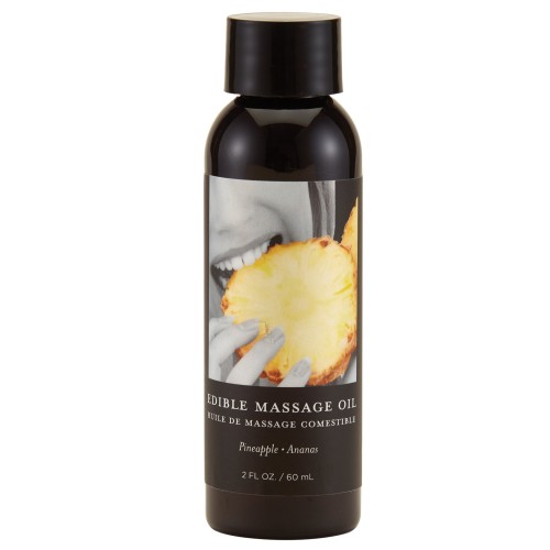 Earthly Body Edible Massage Oil - Pineapple 2 oz - Delicious & Playful