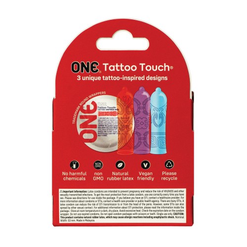 Preservativos One Tattoo Touch Paquete de 3