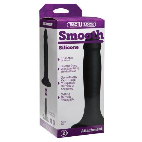 Black Smooth Silicone Vac-U-Lock Dong