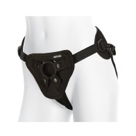 Vac-U-Lock Supreme Harness with Vibrating Plug Black