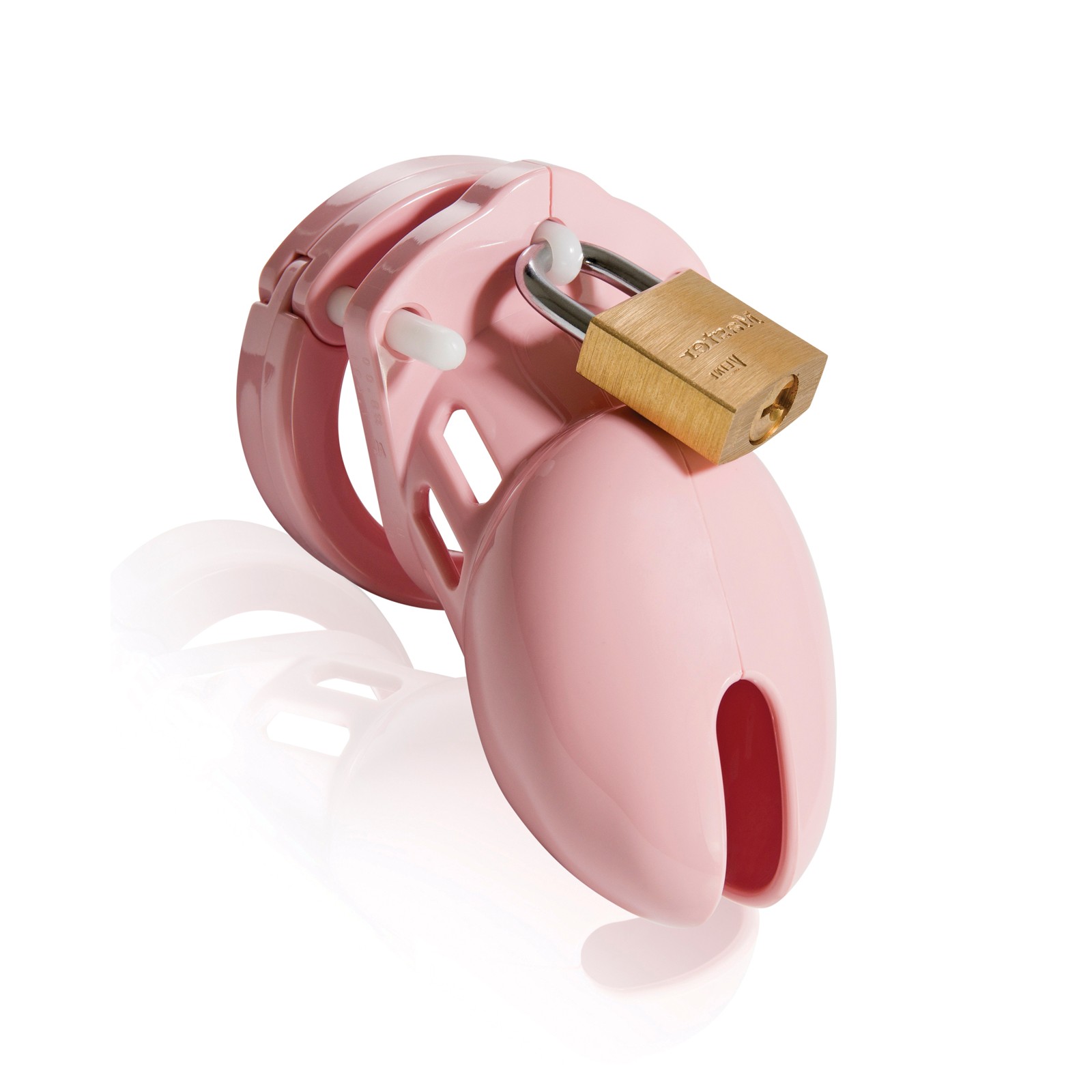 CB-6000S 2.5 Inch Cock Cage and Lock Set Pink